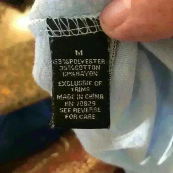 Basic light blue cotton short sleeve crew t-shirt M - Picture 5 of 8